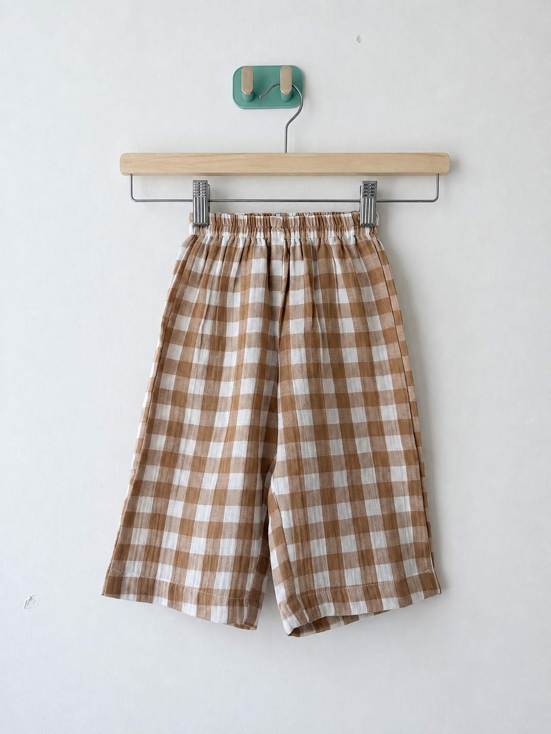 Embroidered Muslin Brown Gingham Co-ord Set