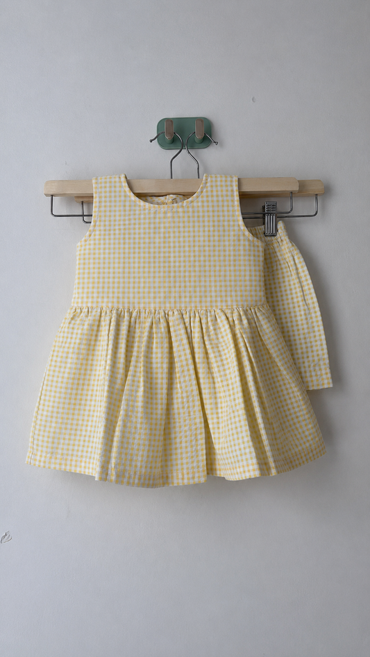 Butter Yellow Cotton Co-ord Set for Girls | Juneli