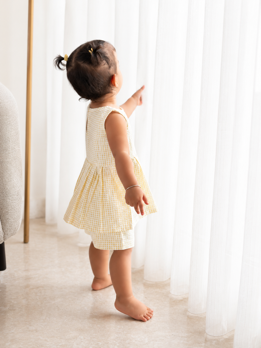Butter Yellow Cotton Co-ord Set for Girls | Juneli