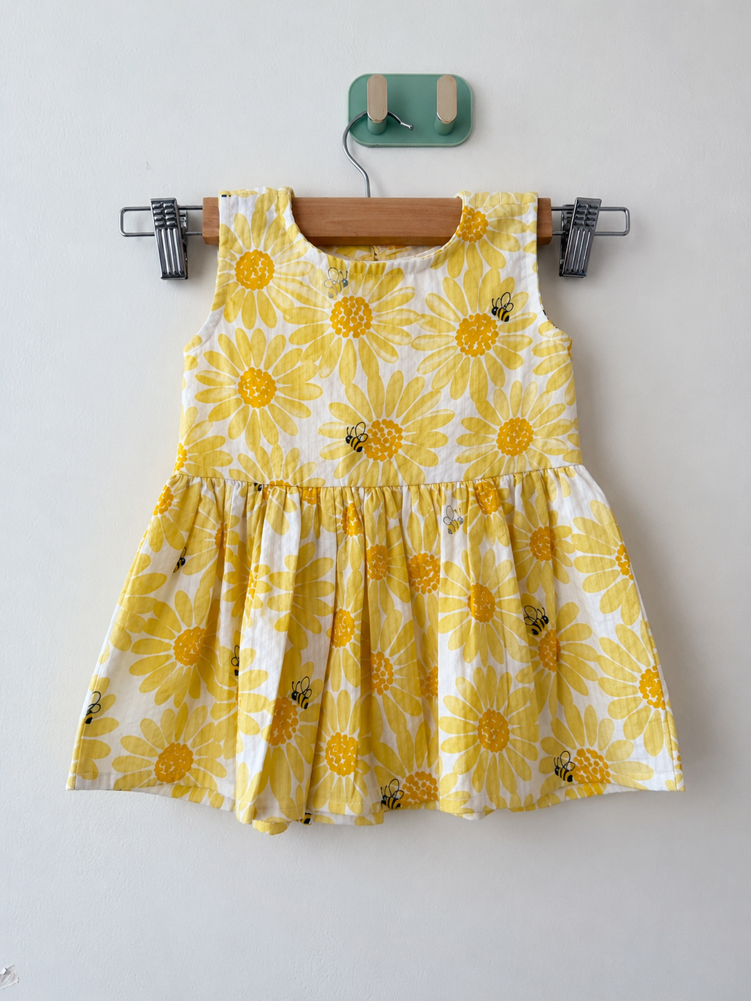 Sunny Bee Yellow Sunflower Cotton Co-ord Set for Girls | Juneli